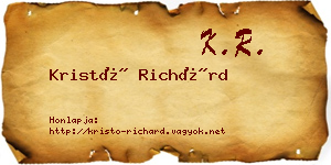 Kristó Richárd névjegykártya