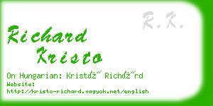 richard kristo business card